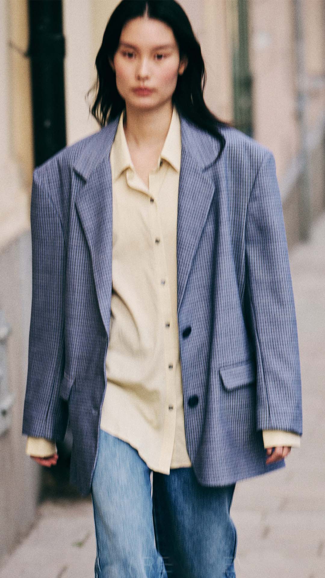 Blue sale oversized blazer