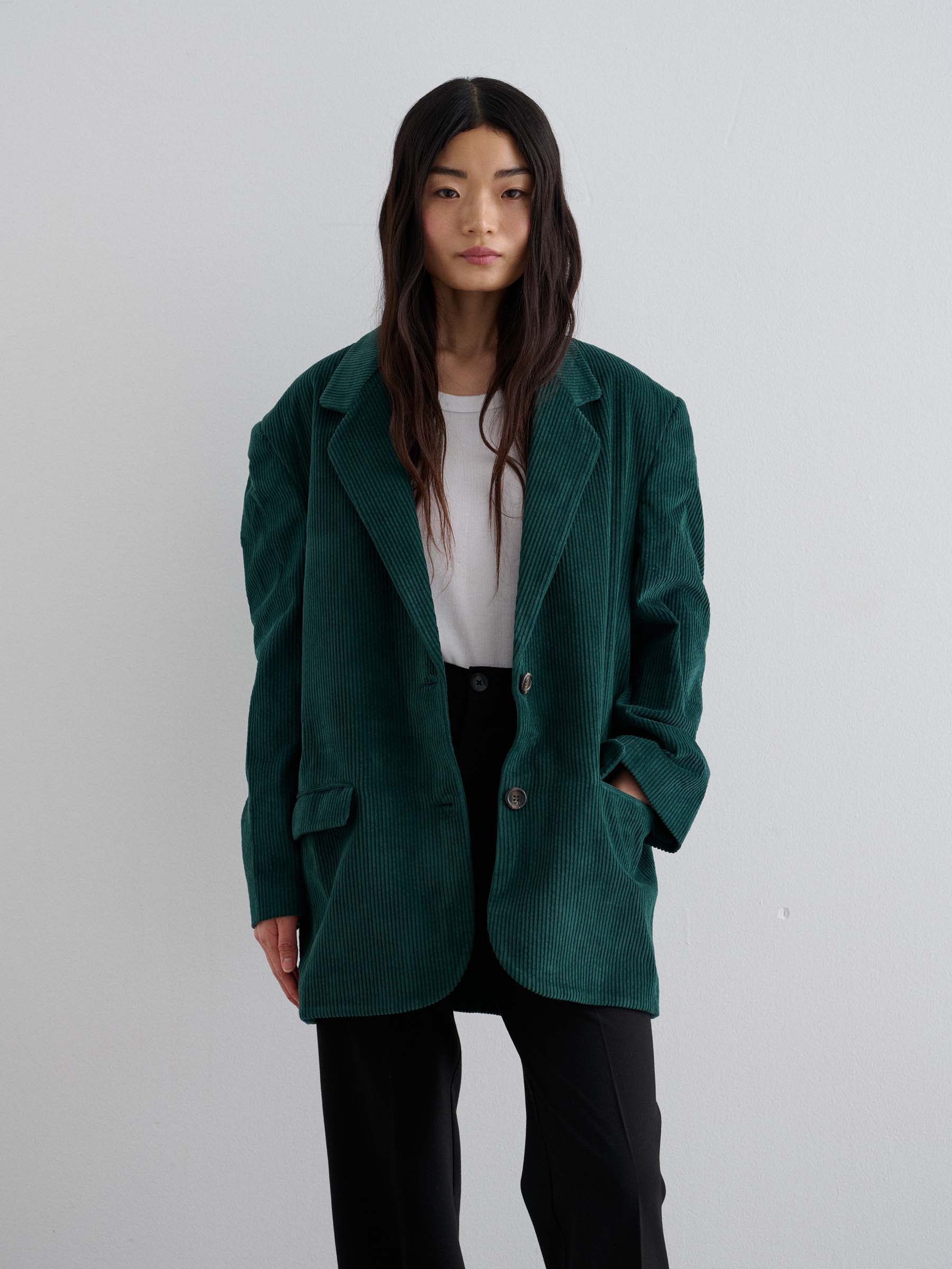 Corduroy Green Blazer GLUMUR